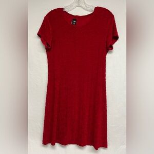 Vintage All That Jazz Vintage Red Heart Embossed Mini Dress Short Sleeve